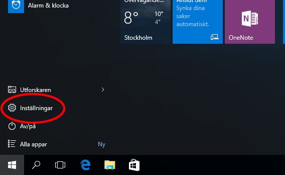 1. Windows 10 - Inställningar - Felsäkert läge