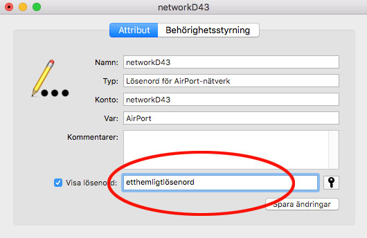 Mac OS X - Lösenord - Visa lösenord Wi-Fi - Nyckelhanterare