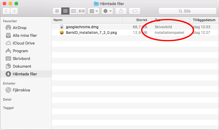 Mac - Installera program - Skivavbild - Installationspaket