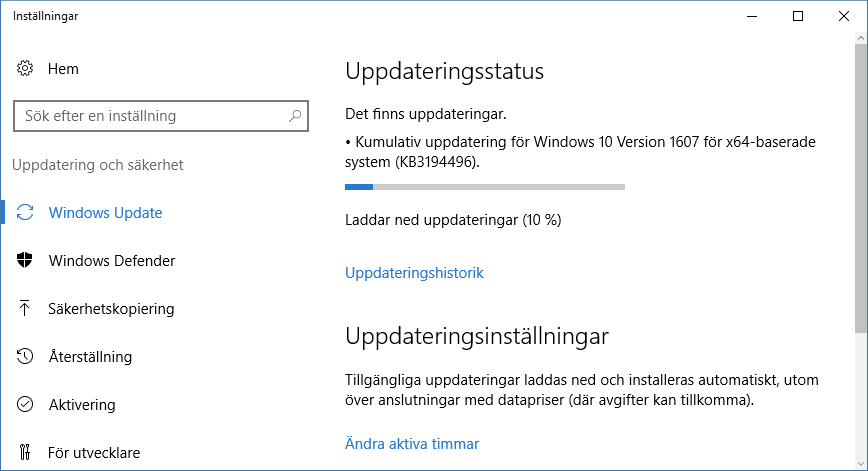 Windows Update funerar inte - Laddar ner - hem - uppdateringar