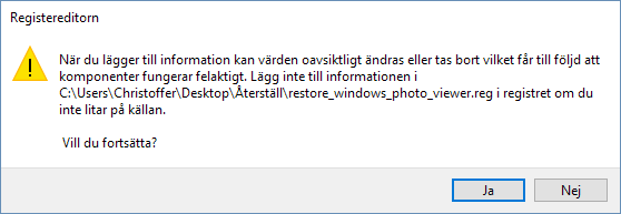 Registereditorn - Lägg till Windows Fotovisare - Photo Viewer