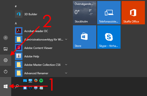 Windows 10 - Start-meny - Inställningar - Fotovisaren