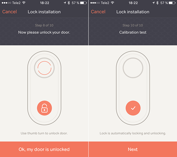 Glue Smart Lock - Appen - Testar att låsa upp dörren