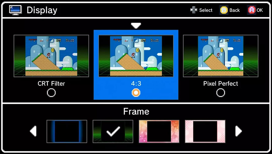 SNES Classic Mini - Filter - Frame - Meny
