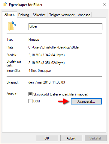 Windows 10 - Blåa pilar vid ikoner - Avancerat