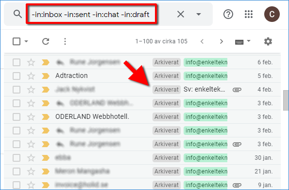 Gmail - in-inbox - in-sent - in-chat - in-draft
