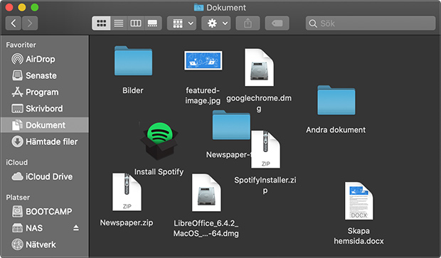 Mac - Apple - Filer huller om buller - Rörigt