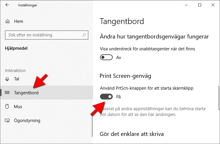 enkelt gang Kvinde udløb Gör en Print Screen (skärmdump) i Windows 10 | enkelteknik.se