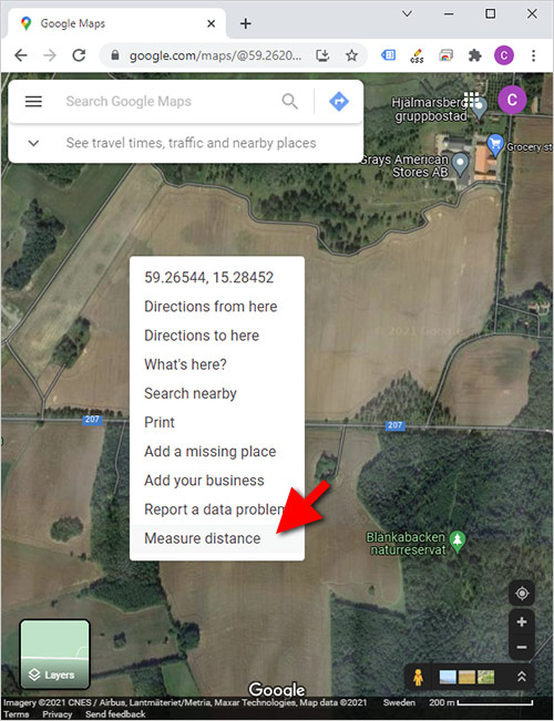 Hur långt mellan två punkter - Google Maps - PC - Mac