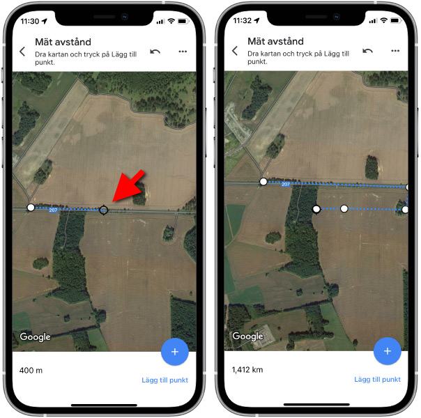 Se hur långt det är med Google Maps - iPhone - Android