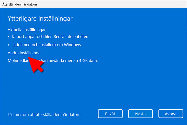 Windows 11 - Återställning - Radera hårddisk