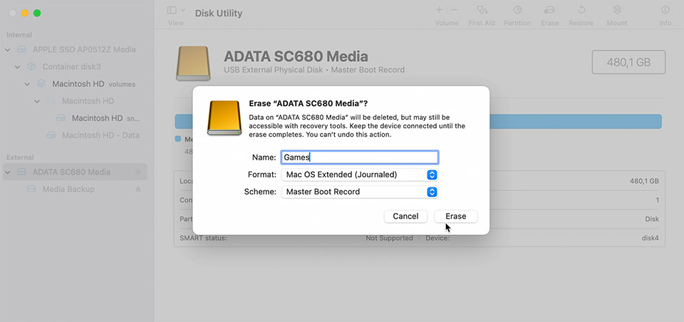Formatera hårddisk - Mac - Crossover