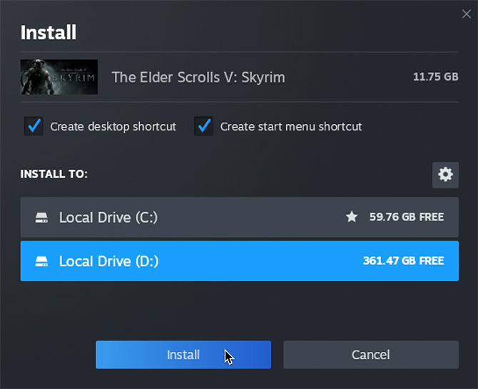 Steam - CrossOver - Installera annan hårddisk