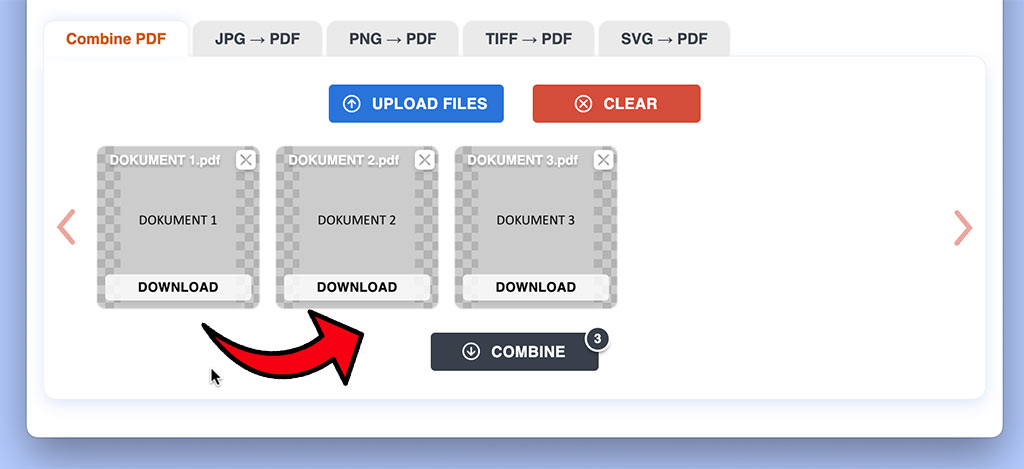 Ändra ordning på PDF-filer innan slå ihop